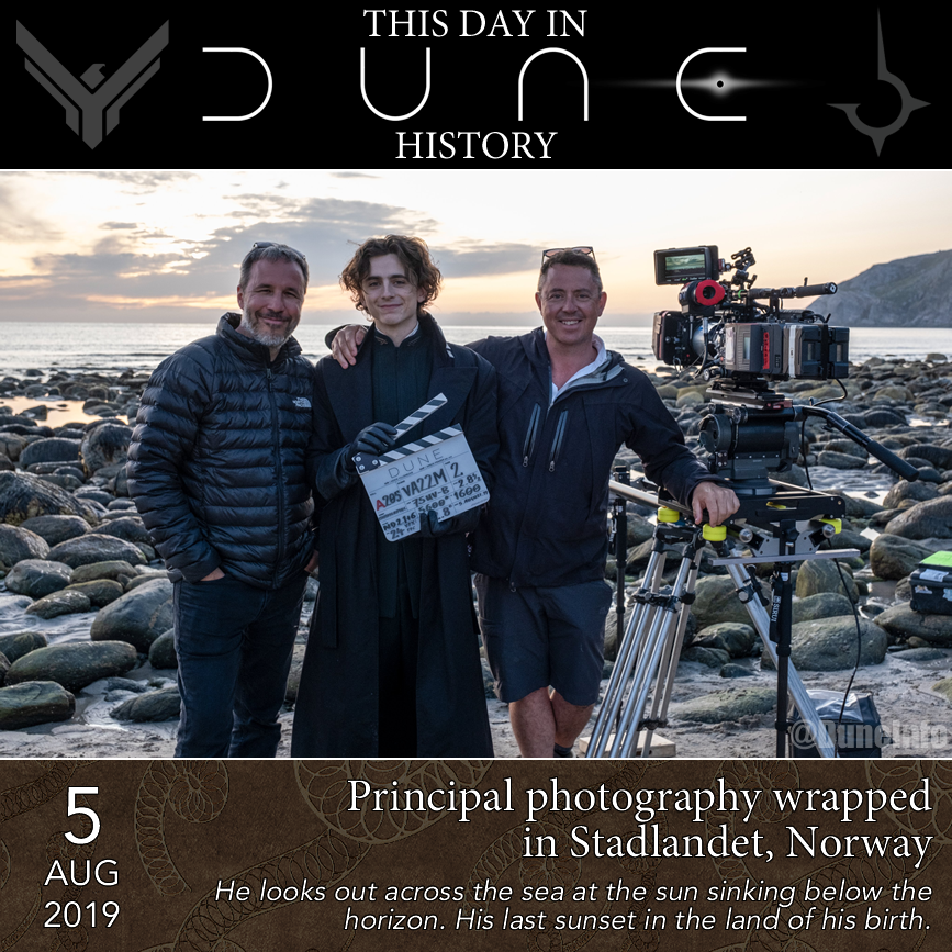 DuneInfo on Twitter "3 years ago today principal photography on 