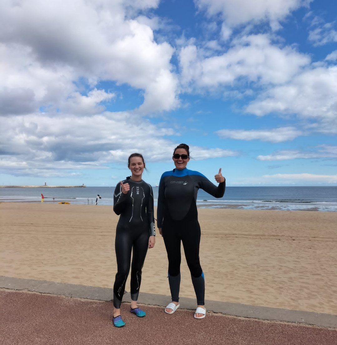 NPrehab's tweet photo. What is everyone doing on a fun Friday... well @fiona_ot and @Rachellees2018 are off adapted surfing with a client with South Shields Surfing - truly client centre rehab! Worth the wet suit shots #TeamPurple! @PbrownNeuro @ClarityPsych @achanceforlife https://t.co/Fga0NaSGUs