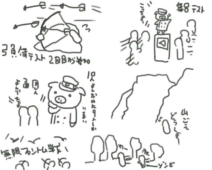 わりと待ち時間があったので、さっと描いたやつと終わってすぐ描いたやつ。これ配信だったらみんなおなか抱えて笑っただろうなー 