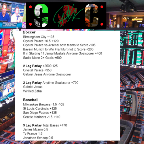 GlnChamp5's tweet photo. Lets Get the #SoccerBets rolling today be on the look out for #GreenLightNetwork Soccer Show previewing the #EPL #Bundesliga season and all the weekend #FutbolBets lets cash those tickets with todays #BestBets #MLB #Parlay #sportsbettingpicks #Sportsbets #Sportsgambling https://t.co/78QfE8fFHC