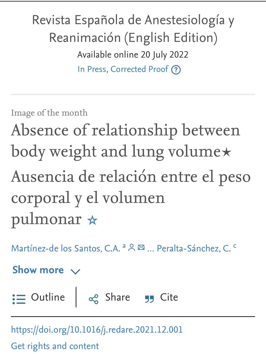 NeuroanestMx's tweet photo. Ausencia de relación entre peso corporal y volumen pulmonar
Absence of relationship between body weight and lung volume
#anestesia #anesthesia
#anesthesiología #anesthesiology
#obesidad #obesity
#proteccionpulmonar #lungprotection
#MedTwitter
@_REDAR_
https://t.co/5NmOnS65s3~ https://t.co/cgU5yn2qli