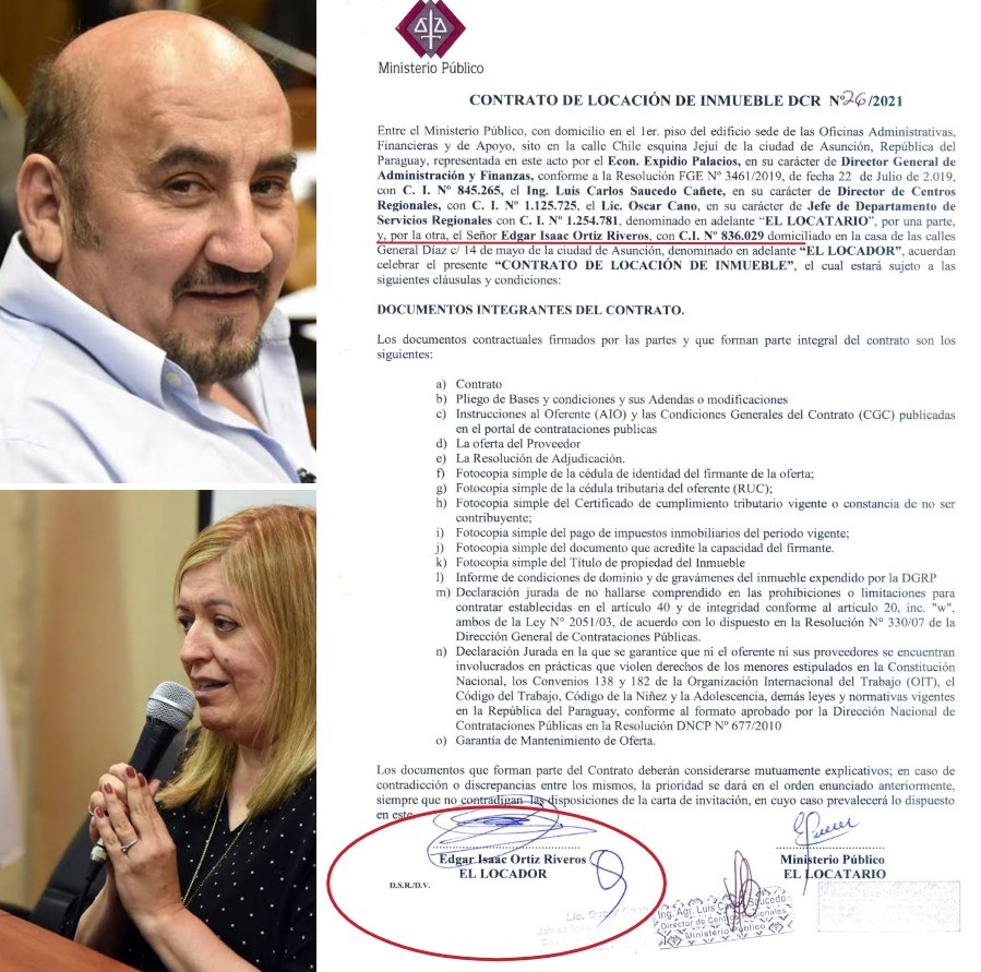 Uno de los motivos que tiene el diputado Edgar Ortiz para votar en contra del Juicio Político a Sandra Quiñónez es que tiene un contrato de alquiler de dos piecitas por G. 189.000.000 para la mesa de entrada de la fiscalía en Itapúa.