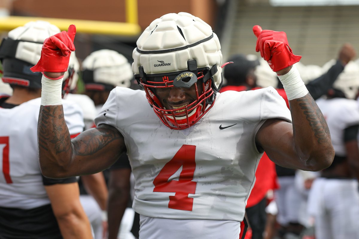 WKUFootball's tweet photo. When it's hot on the first day of full pads but you remember you can finally hit someone.

#GoTops | @nikocooper_9 https://t.co/68AAmfvS4p