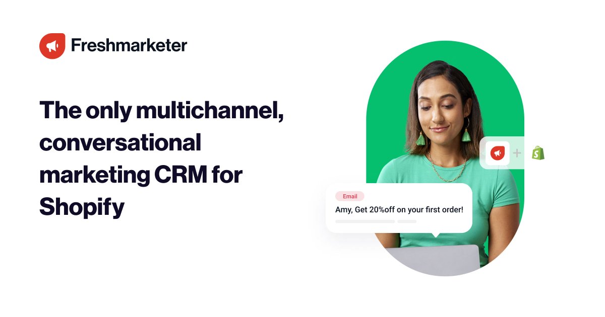 OmnisCx's tweet photo. Introducing Freshmarketer for Shopify: the only multichannel conversational marketing CRM
https://t.co/EY43iX52oQ
#freshmarketer #Shopify #multichannel #FreshWorks #MarketingAutomation #CRM https://t.co/bSmuapAgWZ