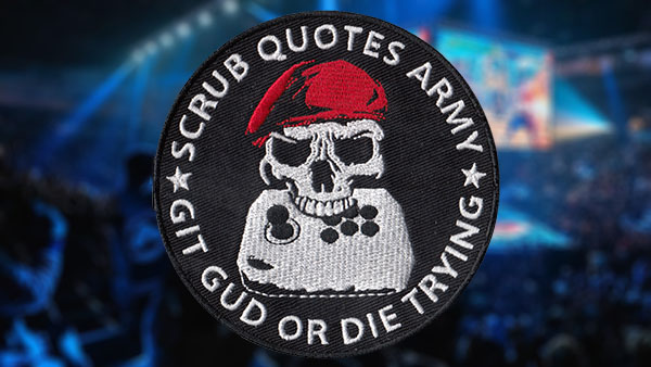 ScrubQuotesX's tweet photo. [ It's been a long time - patch giveaway is back! Just follow &amp; retweet during EVO day 1 and you could get this 4" embroidered badge! Not sold anywhere, ever! ] https://t.co/9qI6Y1C0pr