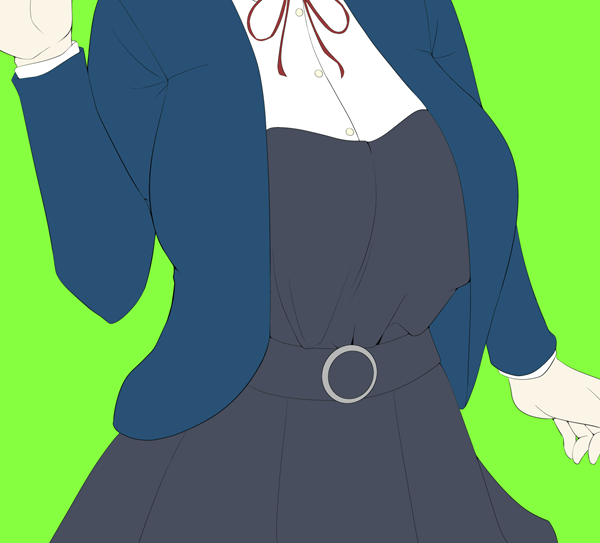 気分転換に結女の制服を塗ってる 