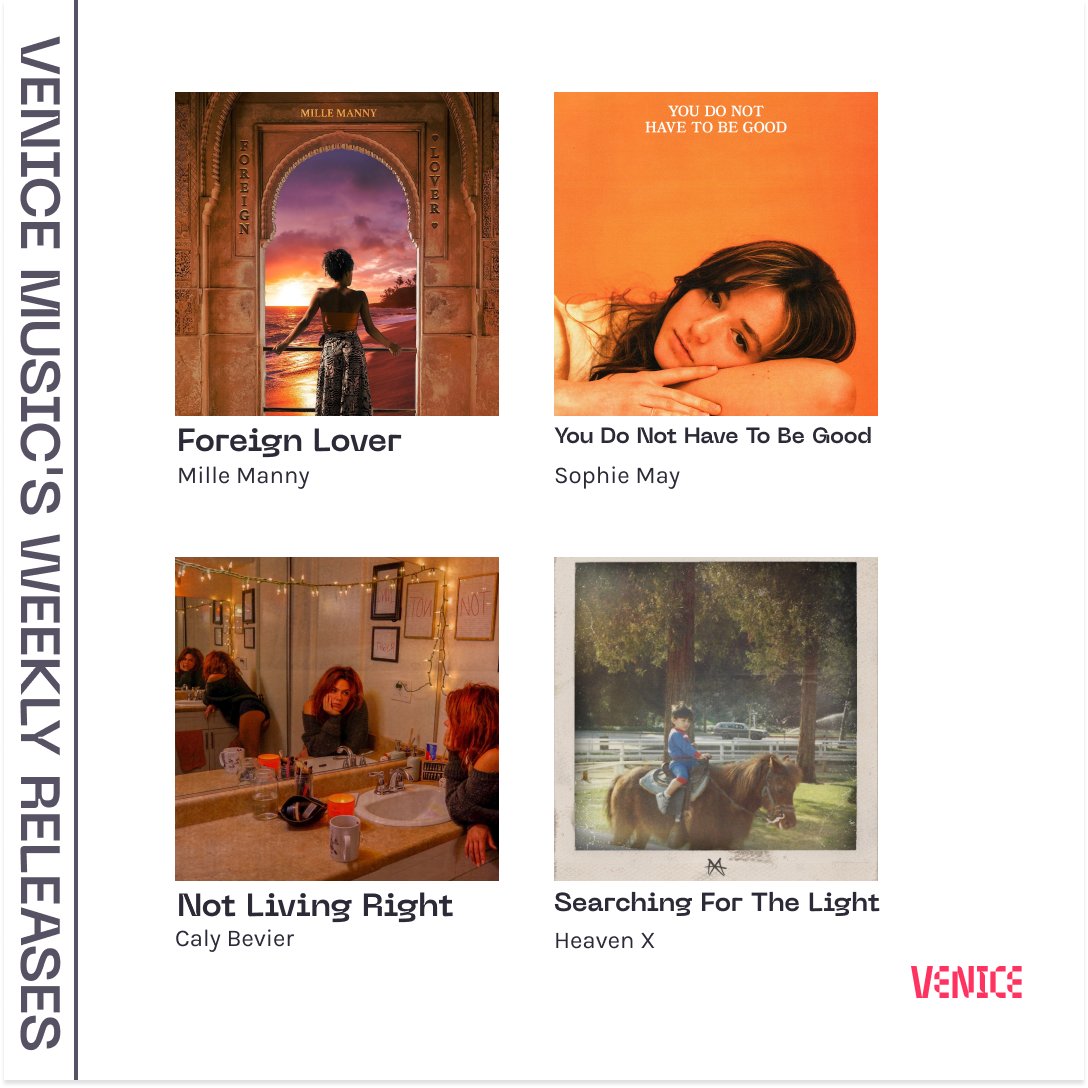 venicemusic's tweet photo. Venice Music's new releases (8-4):

@ACMusicMaestro - Force Field
@lfreaq - Out for Blood
@Amyrion9 - Your Potion
Calming Hearts - Feel The Love
@millemanny - Foreign Lover
Sophie May - You Do Not Have To Be Good
@calybev - Not Living Right
@heavenxmusic - Searching For The Light https://t.co/qXtzBI1v4Q