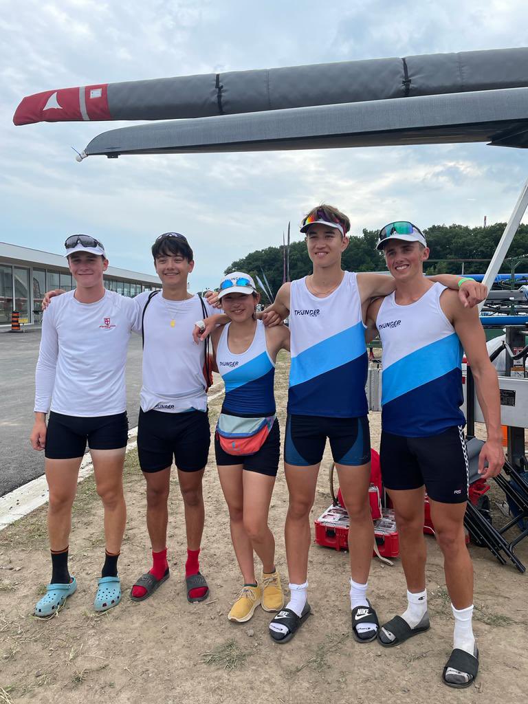 saintsbcrowing's tweet photo. Will and Kaden finished 4th in the U19 M Pair semi to finish their @HenleyRegattaCA racing. 

Top 3 finish in the U19 M Four (top 🇨🇦 crew!) &amp; lots of learning. 

Great job boys and @TRCRowing! https://t.co/n9c1f7liSA
