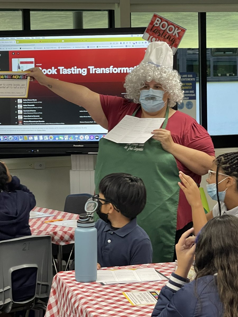 Our awesome 5th/6th grade teacher Ms. Wert hosted a book tasting for her scholars. Innovating and creating great learning experiences. I appreciate good 📕 books. #NSDnow