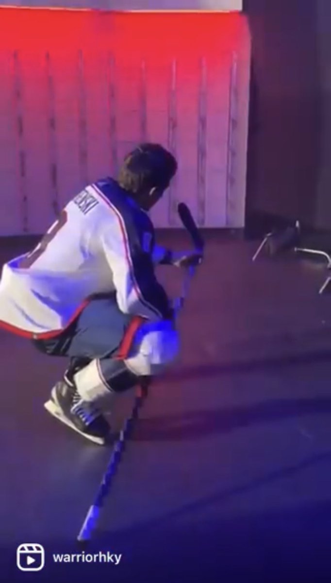 Peep those awesome blue pants on Werenski. <a href="/WarriorHockey/">Warrior Hockey</a> <a href="/BlueJacketsNHL/">Columbus Blue Jackets</a>