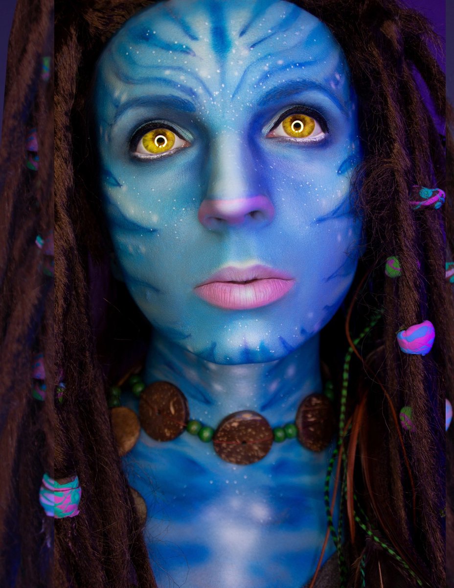 Miss_Sinkopa's tweet photo. Hello everyone!
Are you waiting for the second part of the Avatar movie ?
That's another creative make up on myself by me😍
#NFTCommmunity #nft #bodypainting #facepainting https://t.co/ZzFkNtWCSc
