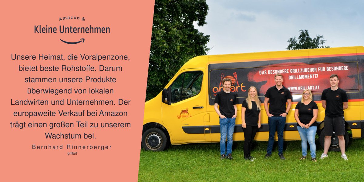AmazonNewsDE's tweet photo. Bernhard Rinnerberger hat grillart gegründet, um exquisite Produkte für ein besonderes Grillerlebnis europaweit anzubieten. Und das mit Erfolg, wie der 3. Platz beim Exportpreis der @WKOe belegt. Die Geschichte & Produkte gibt’s hier: https://t.co/Zgxn57crua #AmazonAT 🇦🇹 #KMU https://t.co/FUfEr4Tw24