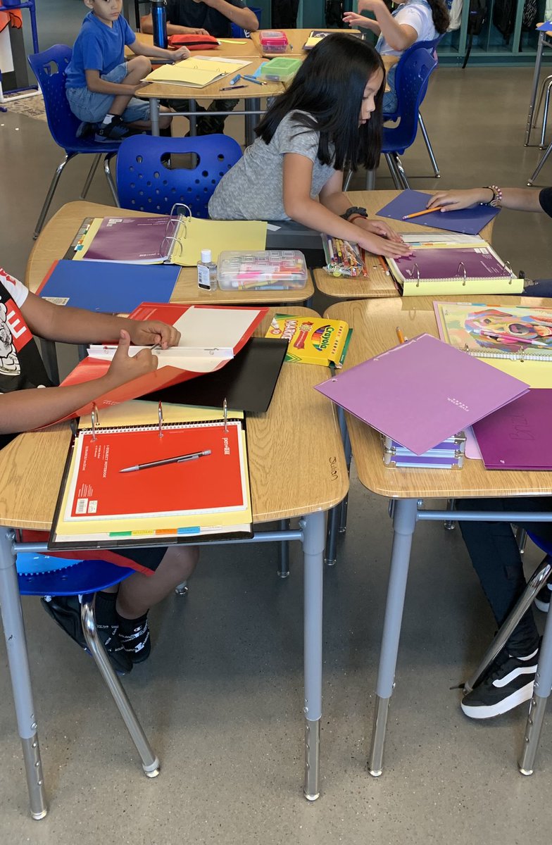 MountainViewAPS's tweet photo. Mountain View is hitting the ground running with #AVID this year! Students in K-5 are setting up their binders, and we’re even working on some one-pagers for PBIS school wide expectations! @APSAVID #AVID4Possibility https://t.co/iB3ewipFmx
