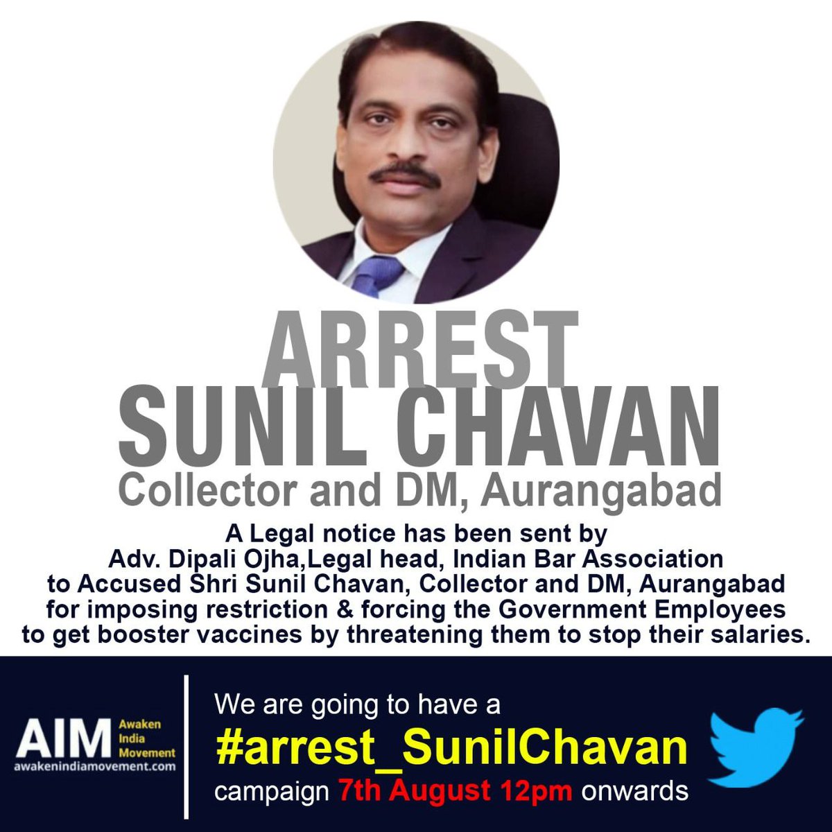 truthwarriorInd's tweet photo. Justice delayed is justice denied, BUT injustice accepted is a CRIME! 

Despite supreme court  / High court orders that vaccines are not to be forced, there are few "Authorities" so called "public servants" who just don't get it or they don't want to listen.

#arrest_SunilChavan https://t.co/VGensL0NK2