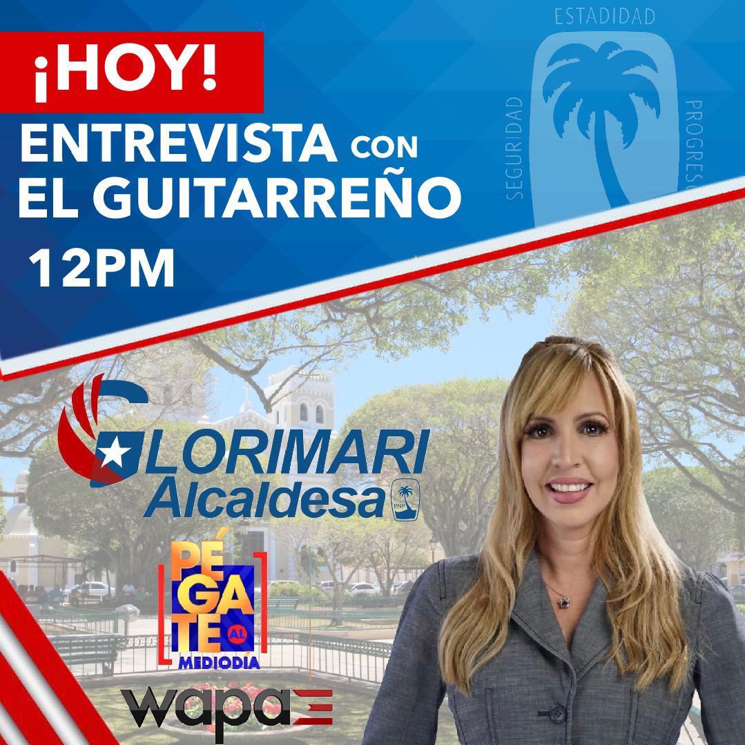 Ahora a las 12:00 medio día estaré con el Guitarreño, hablándole a Mi Pueblo Guayama   Canal 4 WAPA TV #glorimari #somosdepueblo #guitarreno #CuentoContigo