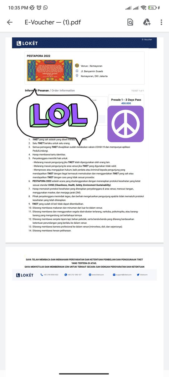 Wts 2 ticket Pesta Pora 3 Days pass, Presale 1. 500k/tix include tax.