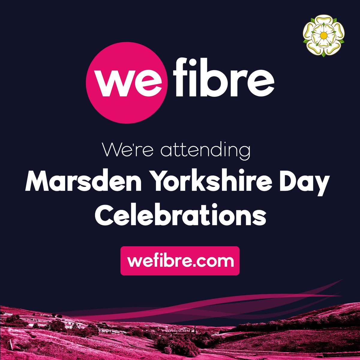 We're excited to be attending the Marsden Yorkshire Day Celebrations tomorrow 🤩We will be in the hall at Marsden Mechanics from 11am - 4pm. Come and meet our engagement manager Linda. Find out all about our hyperfast broadband now available in Marsden and how you can sign up. 🚀