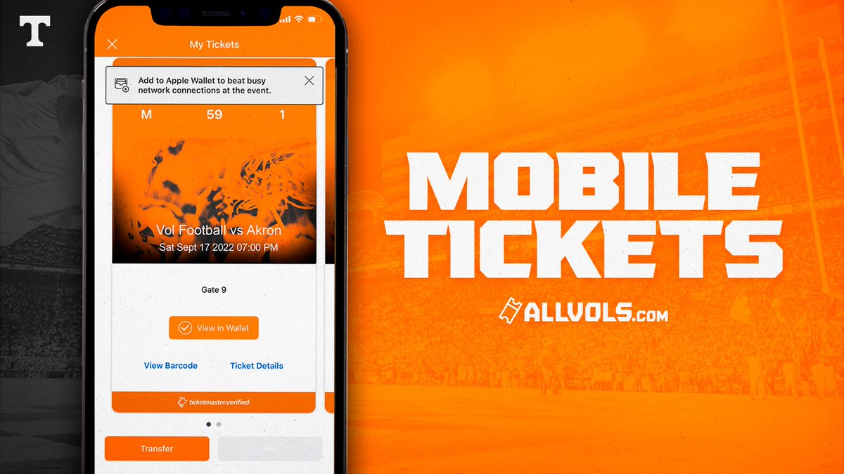 📱 | MOBILE TICKETS Reminder: tickets + parking passes to all Tennessee Athletics events are now digital only. A step-by-step guide for accessing, viewing and sharing your tickets can be found here » 1tn.co/MobileTixGuide