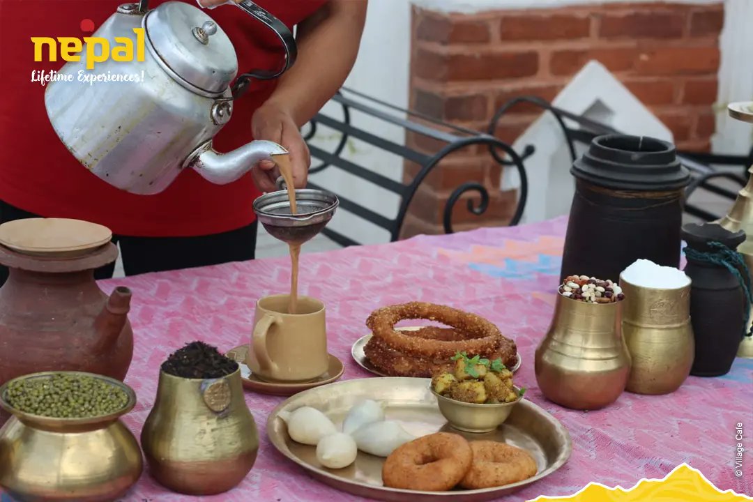 nepaltourismb's tweet photo. Monsoon is a good time to stay indoors with a book and a cup of tea. If you’re a tea lover do not forget to try world-class #IlamTea from #EastNepal #Himalaya!
Enjoy your cuppa with some Nepali snacks & sweets. #NepaliTea #FoodieFriday #NepalNOW #LifetimeExperiences https://t.co/daOMEbtt28