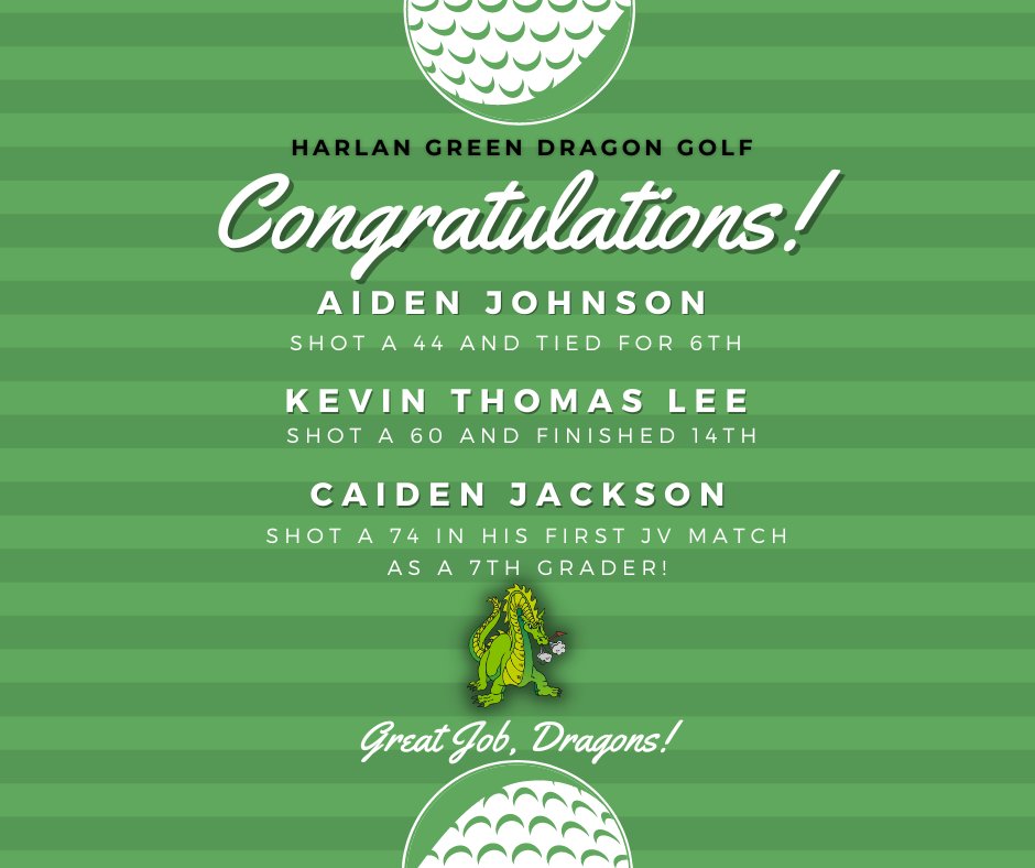 ⛳️ Congratulations to our Green Dragon Golf team on their individual performances at yesterday's conference match at Middlesboro Country Club. 🐉 #gobiggreen