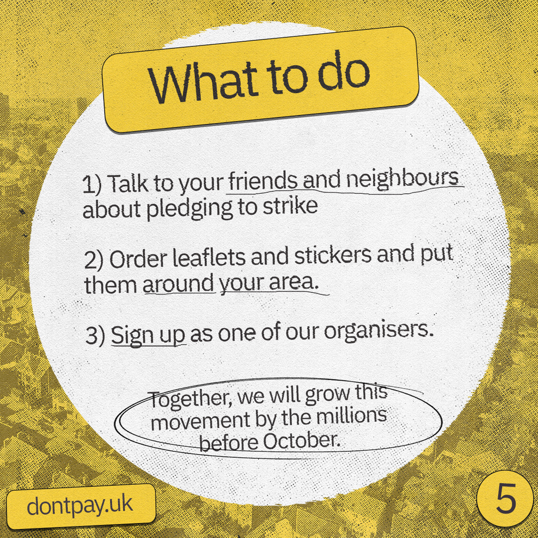 🔥 75,000 people have pledged to strike on October 1st! 

If the government &amp; energy companies refuse to act then ordinary people will!

Together we can enforce a fair price and affordable energy for all.

dontpay.uk #dontpayuk