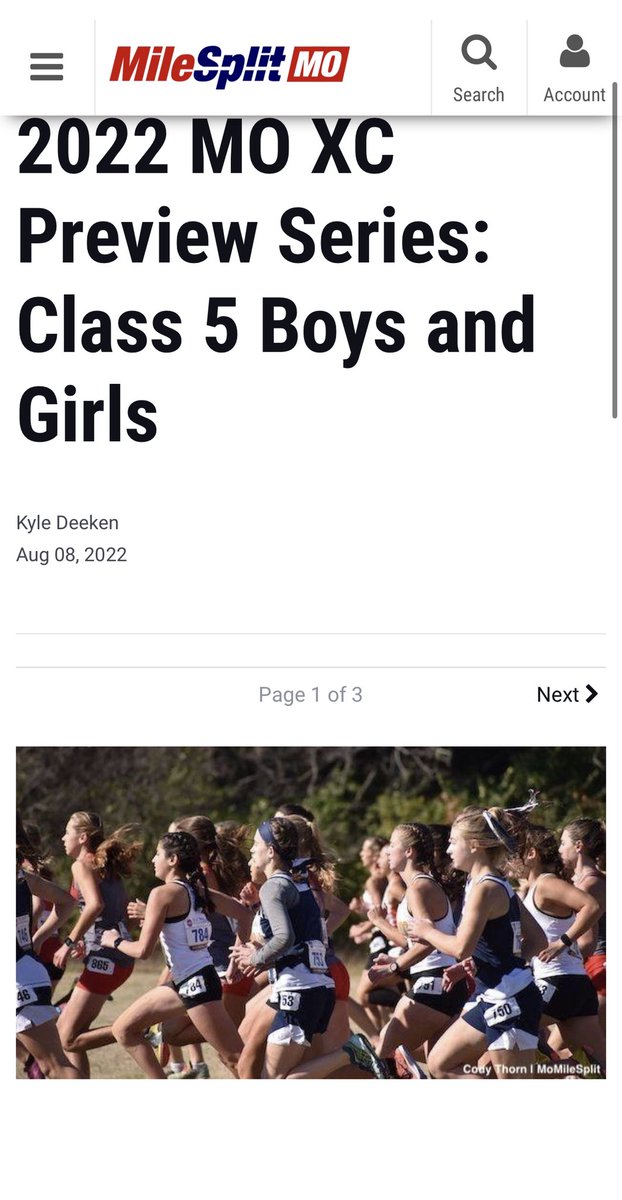 DeekenKyle's tweet photo. Excited to be writing for @MoMileSplit once again. Here’s a sneak peek of what’s coming on Monday. Huge article with individual and team previews galore! #XCisBack https://t.co/GacD5FTm1y