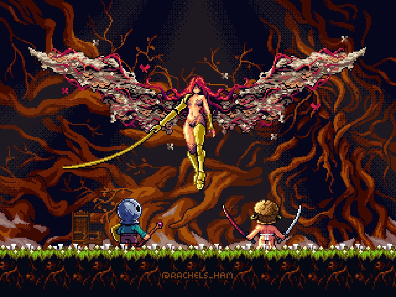 Elden Ring's Malenia Fight Looks Gorgeous In 2D Pixel Art