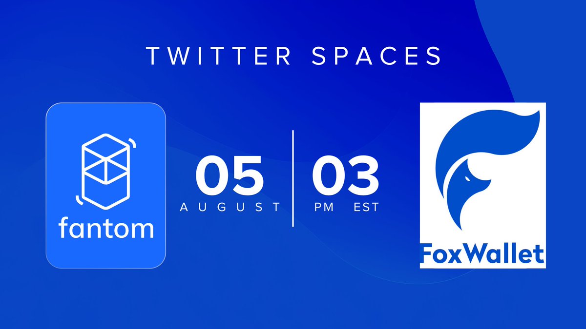 🎙 Join <a href="/juanaxyz00/">Juan</a> and <a href="/FoxWallet/">FoxWallet Official</a> for a chat about the features of their self-custody wallet and vision of a #Web3 future.

📅   Today, Aug 5

⏰  3:00pm EDT / 12:00pm PDT

📍  Twitter Spaces

x.com/i/spaces/1OyKA…