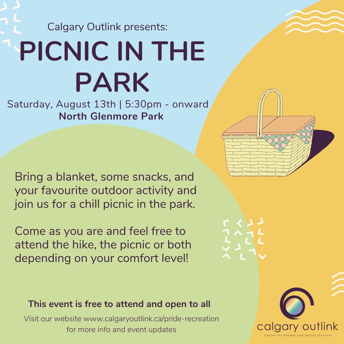 YYCOutlink's tweet photo. Join us next Saturday, August 13th on an urban hike, lead by Sydney the MountainQueer! 
We will be meeting at the Weaselhead Flats parking lot for the hike and North Glenmore Park for the picnic. 
Feel free to attend either the hike, picnic, or both, depending on comfort levels. https://t.co/XUHrSA5qCB