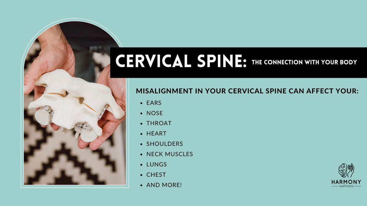 HarmonyWellnes6's tweet photo. The alignment of your cervical spine (your neck) has a MAJOR impact on your overall health and wellness.
#drshirinbonakdar #harmonywellness #chiropractic #chiropractor #holistichealth #cervicalspine #cervicalspinehealth #spinehealth #spinealignment https://t.co/RN17vMN4nZ
