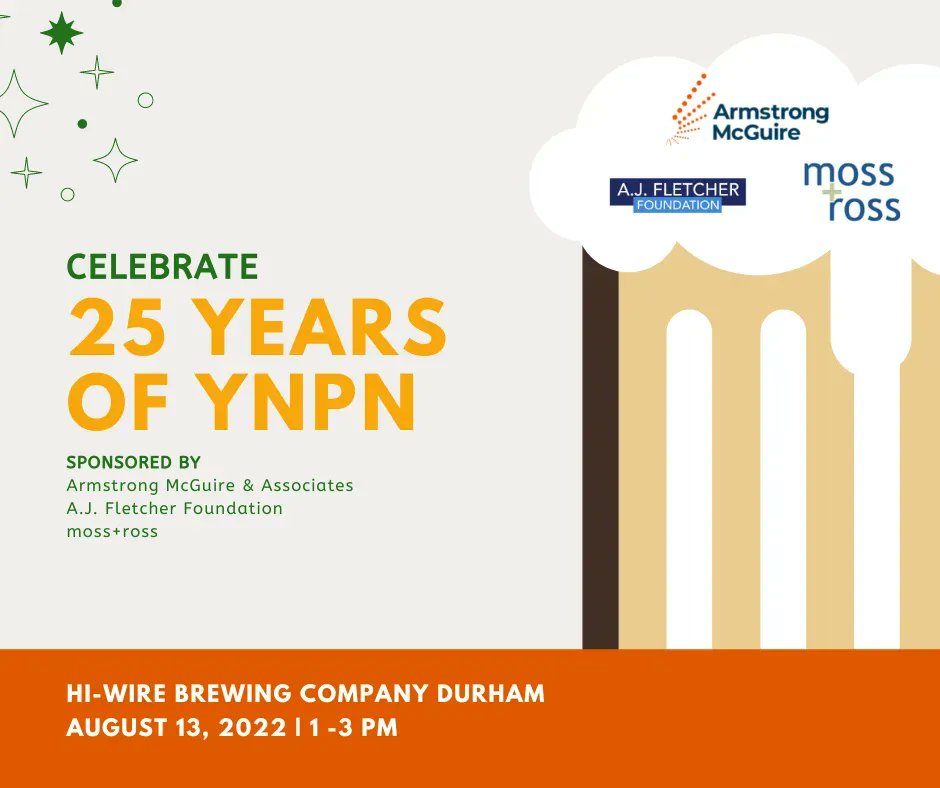 YNPN Triangle NC (@ynpntrianglenc) on Twitter photo Today is the LAST DAY to celebrate #25YearsOfYNPN during our campaign! Learn how YNPN Triangle NC is taking the celebration in-person on Saturday, August 13 thanks to our sponsors @theAMadvisors @AJFfoundation and <a href="/mossandross/">moss + ross</a>: buff.ly/3oH7qdp Today is the LAST DAY to celebrate #25YearsOfYNPN during our campaign! Learn how YNPN Triangle NC is taking the celebration in-person on Saturday, August 13 thanks to our sponsors @theAMadvisors @AJFfoundation and <a href="/mossandross/">moss + ross</a>: buff.ly/3oH7qdp