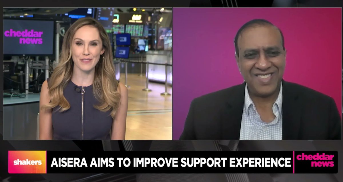 aisera_ai's tweet photo. Tune into the latest interview of our CEO Muddu Sudhakar on Cheddar News in light of the new Series D $90 M funding led by Goldman Sachs Asset Management, Thoma Bravo, and Zoom Ventures! Watch the Interview here: https://t.co/WGnsKDhe6t

#AISX #Aisera #AIandAutomation https://t.co/ANPuzy60IR