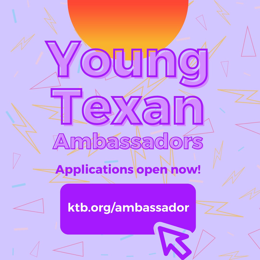 KeepTxBeautiful's tweet photo. Applications for Young Texan Ambassadors close on August 12th! If you know a young Texan passionate about environmental justice and with a desire to take action, send them the application link!
To apply visit: https://t.co/WyQE3qXKtK
-
#keeptxbeautiful #youthforclimate https://t.co/7UWVZsh1PR