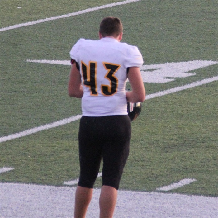 We think Andale's Noah Bruce is one of the most underrated players in the state. He was a unanimous first team all-league selection at tight end last fall.
He may not get to display catching the ball a lot in a dominant run heavy offense, but elite blocker with great hands.
