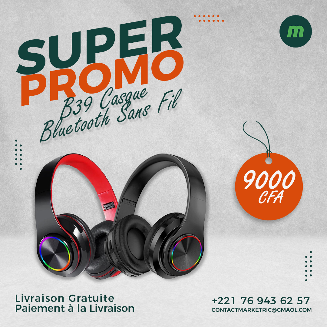 _marketric's tweet photo. [SuperPromo] 💥💥
👉#Casque #bluetoothb39🎧 sans fil superpuissant avec les meilleures technologies embarquées 😊

N'attendez plus, stock limité😉
Livraison gratuite en moins de 2h.
👉Tél : 221769436257
#marketric #ecommerce #store #technology #Senegal #dakar #lifestyle #kebetu https://t.co/1hcnUXoSpR
