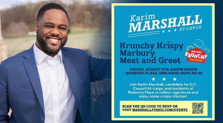 MarshallForDC's tweet photo. Come out for our last Meet and Greet of the week today at Marbury Plaza!

#MarshallForDC #DCPolitics #dcatlarge #dccouncil  #betterdcforall #november8 #teamkarim #election22 #2022elections #dc #fairelections #washingtondc #dcishome https://t.co/kYJAKfbn2P