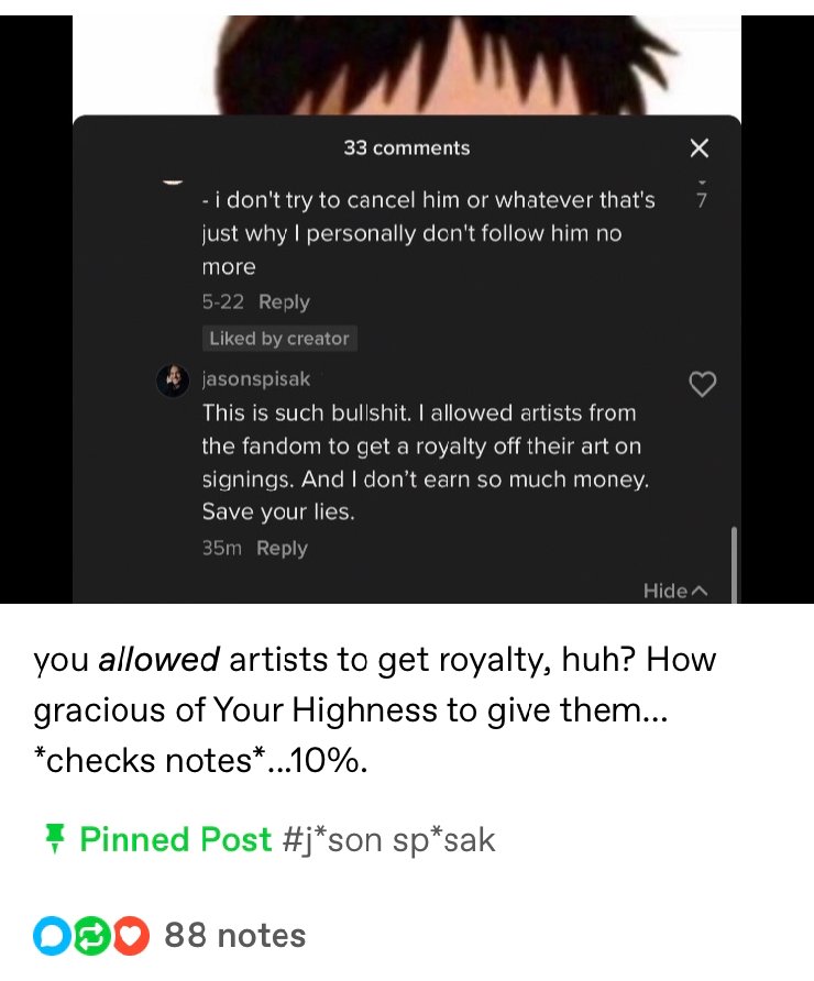 i__am_the_truth's tweet photo. You ALLOWED them to have a royalty?? Like its oh so generous for you to even give them one in thw first place, when they deserve it. And only a 10% cut.
How much do you make a year spisak, compared to solo artists.. your digging this hole deeper.. https://t.co/bIF4fSoZOz