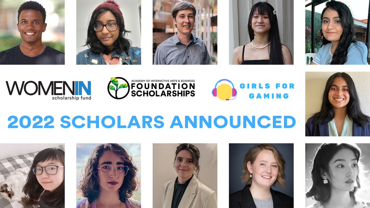 The AIAS Foundation is pleased to award 11 scholarships to this year's outstanding students and early professionals who are dedicating their careers to the advancement of the video game industry! Learn more about our scholars here: aiasfoundation.org/news/2022_aias…