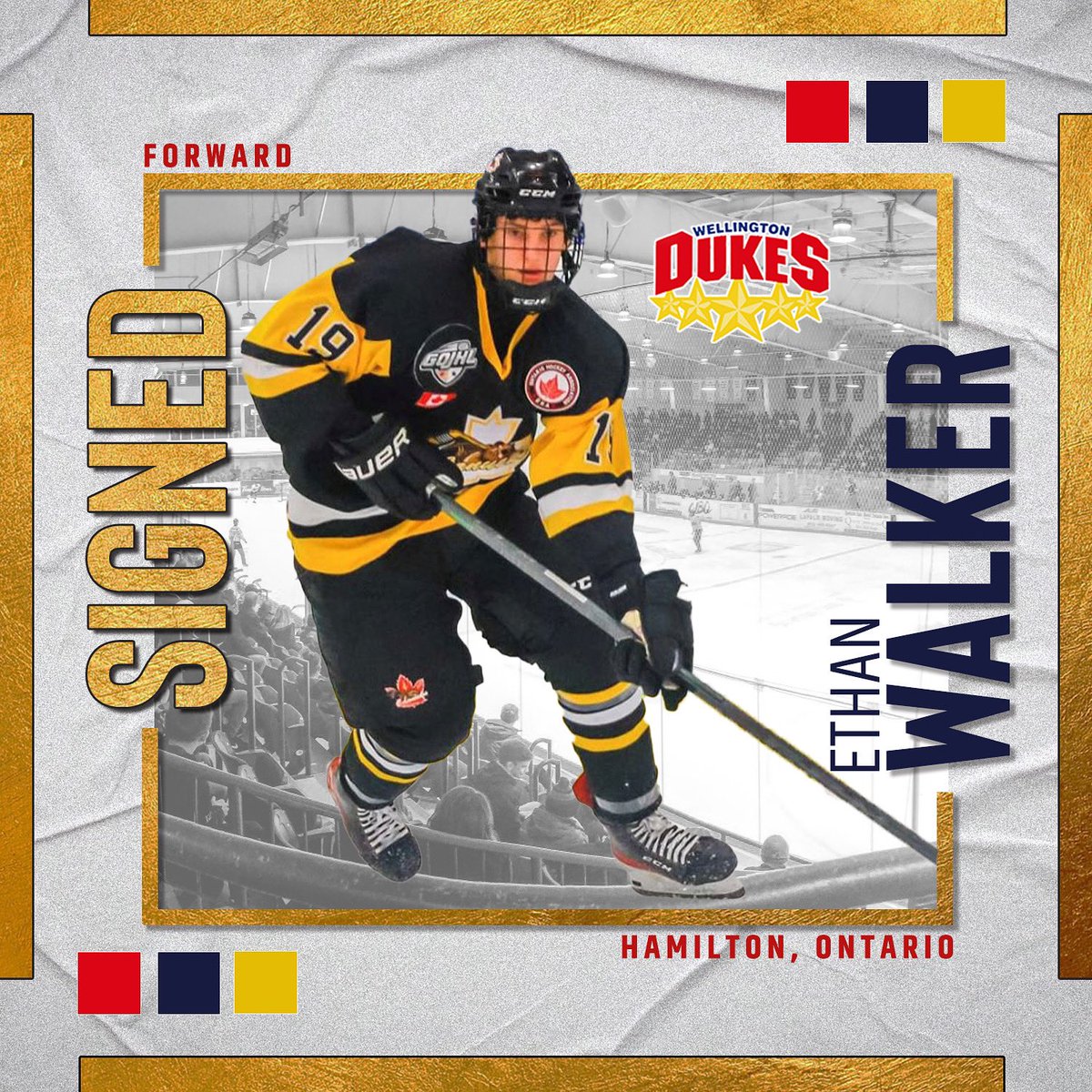 OJHLDukes's tweet photo. The Wellington Dukes are excited to announce the signing of forward Ethan Walker. Ethan played last season with the Niagara Falls Canucks of the GOJHL. The 2005 born forward hails from Hamilton, Ont! 

Welcome to Welly Ethan! https://t.co/c1C7z6qTrH