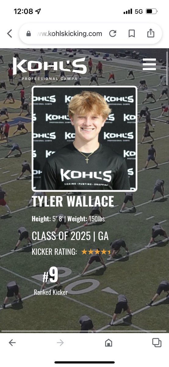 After a phenomenal weekend at <a href="/KohlsKicking/">Kohl's Kicking Camps</a> national showcase, I’m proud to say I’m the 9th best ranked kicker in the country for class of 2025. <a href="/barrettdavis4/">Barrett Davis</a> @GanttCoach <a href="/FlintHatchett/">Flint Hatchett</a> <a href="/CoachGiugliano/">Anthony Giugliano</a> <a href="/CheneyAUG/">Will Cheney</a>