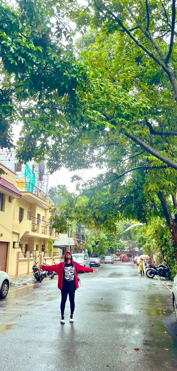 Me enjoying the rains in Bangalore.