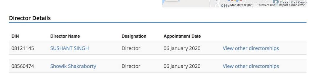 As per documents, <a href="/itsSSR/">Sushant Singh Rajput</a> opened 2 companies with the same set of people &amp; that too between September 2019 to January 2020.
Within the next 6 months, he was no more in this world! 

Chakrobortys are the real GoldDigger In SSRLife.

<a href="/IPS_Association/">IPS Association</a> <a href="/PMOIndia/">PMO India</a> <a href="/KirenRijiju/">Kiren Rijiju</a> <a href="/DoPTGoI/">DoPT</a>