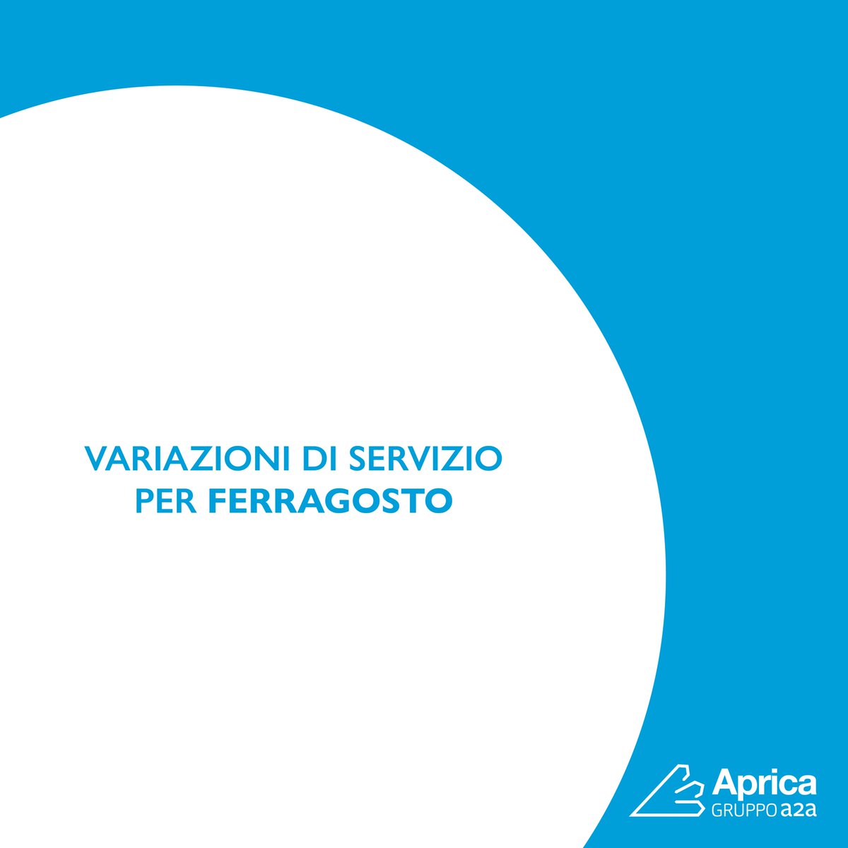 📢 Avviso ai nostri cittadini 
☀️ Lunedì 15 agosto, in occasione della festività di Ferragosto, alcuni servizi dei comuni dove operiamo subiranno dei cambiamenti.
Scopri quali sono 👉 bit.ly/3zwRJuo  
#Aprica #VariazioneServizi