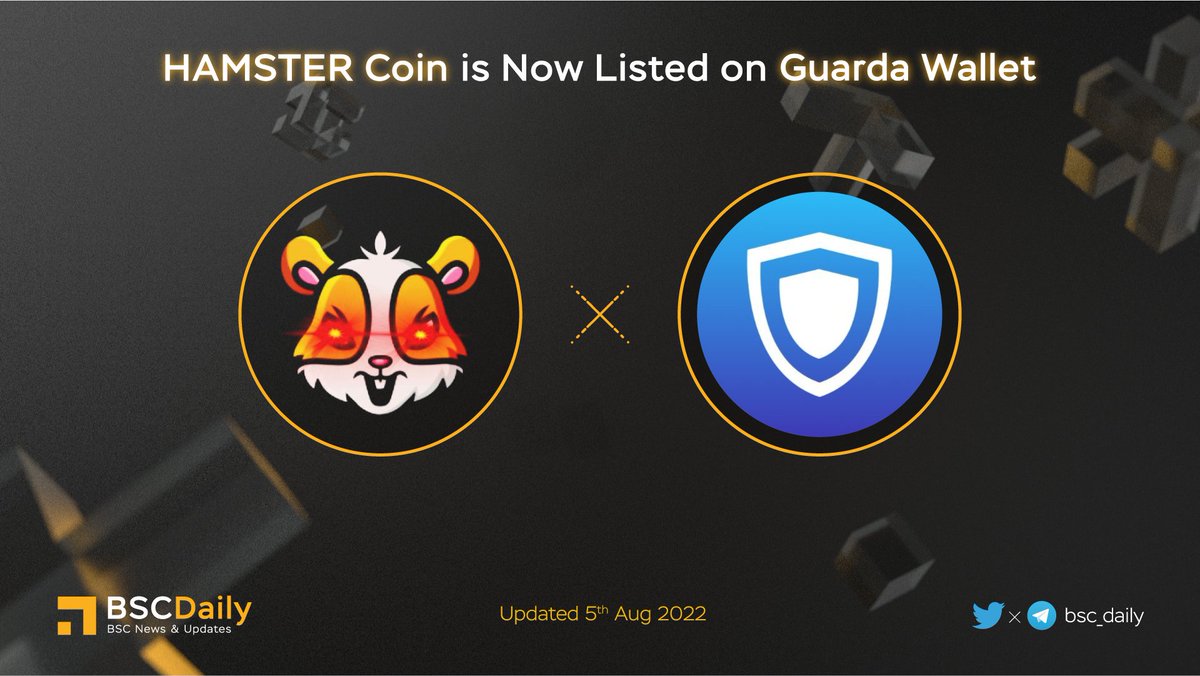 bsc_daily's tweet image. 🎉 @_hamster_coin is Now Listed on @GuardaWallet 🚀

#Hamstercoin is a #decentralized token that was created on #BSC Network.🎉

#GUARDA - #Crypto Wallet supporting 50+ #blockchains &amp;amp; over 400K #tokens. Buy, stake, exchange, send and receive.💪

#BNB #BSC #WEB3 🎉