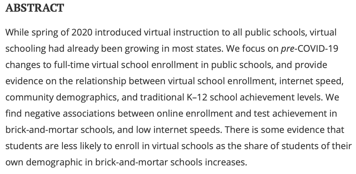 CEDR_US's tweet photo. What happened to my Tweet? Here's an abbreviated version related to our (@TrevorGratz2 @nate_brown12) just published paper on the PRE-pandemic growth of online schooling.

1st 50 copies are free!: https://t.co/Qx21TNPHTv https://t.co/I93s4WOkyD