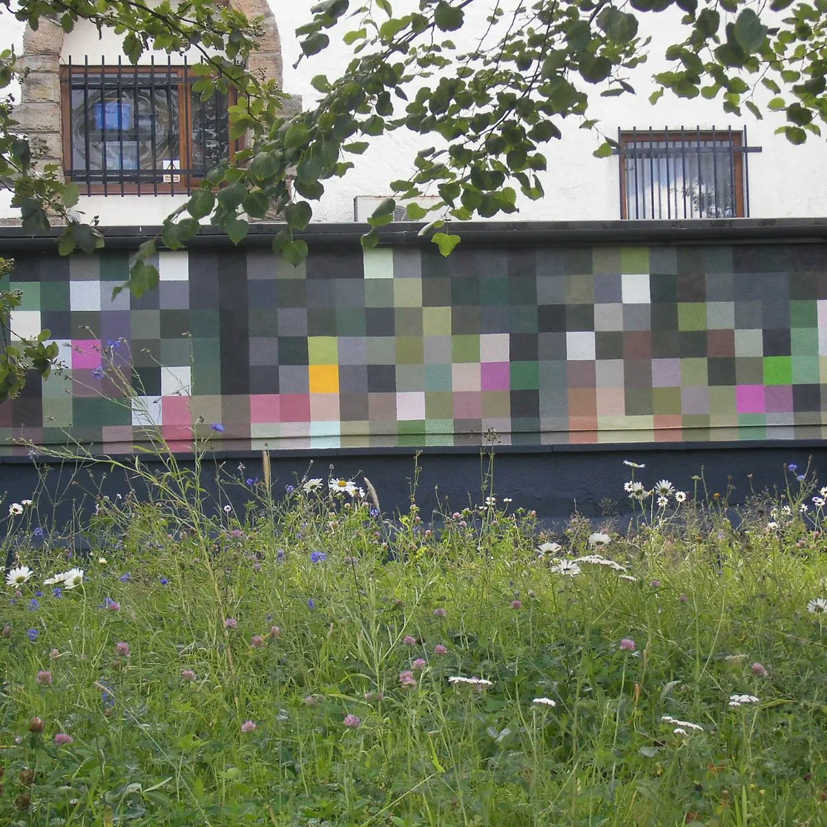 markuzeee's tweet photo. Pocket Park, Church, Accrington; Mural by Artist in residence @ChesneyRebecca coming along nicely...part of the #Superslowway Pennine Lancashire Linear Park pilot project funded by the UK Government via the UK Community Renewal Fund @HyndburnCouncil @CanalRiverTrust https://t.co/YTuZQYhvkW