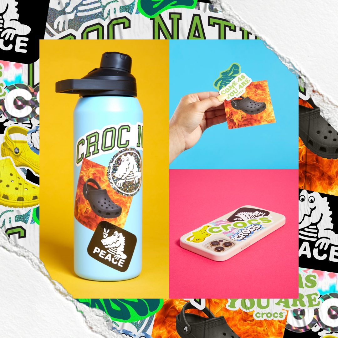 Crocs's tweet photo. Did you know we have Crocs stickers?