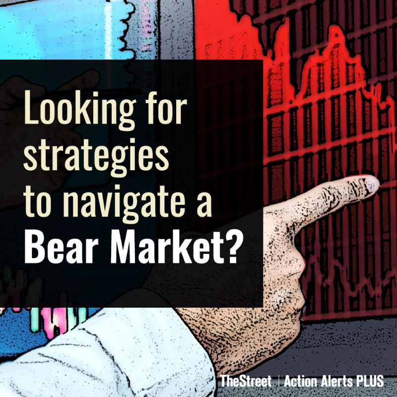 TheStreet's tweet photo. A bear market can be difficult to navigate, but with the right approach you can manage your risk and come out on top!