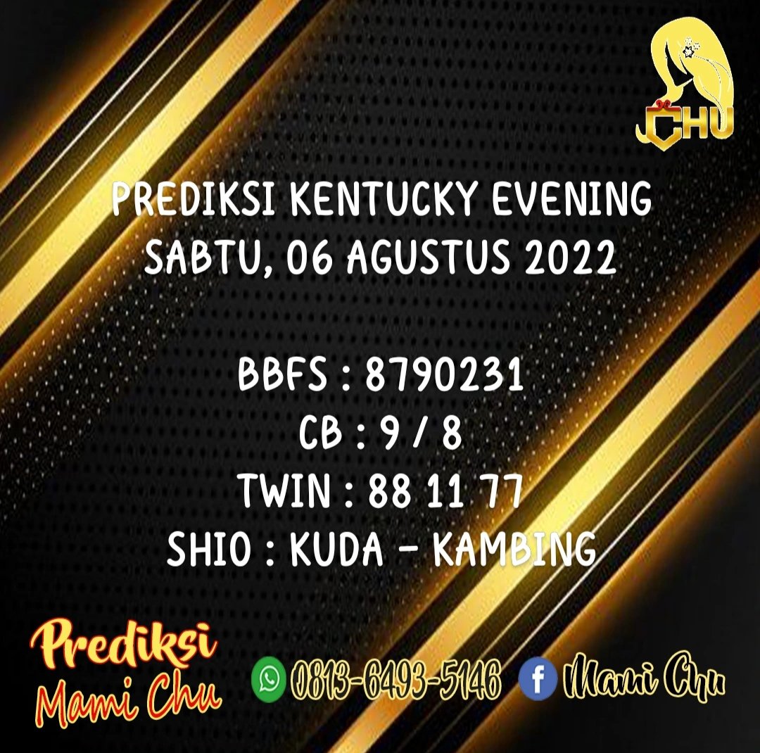 PrediksiMamiChu's tweet photo. PREDIKSI KENTUCKY EVENING SABTU, 06 AGUSTUS 2022
WAJIB PAUS 🤑🤑
ANGKA BOM 2D / 4D
☎WA : 0813-6493-5136
#jppaus #prediksijitu #prediksiharini #hongkongjitu #singaporejitu #sydneyjitu #prediksitotomacau #mamichu #bocoranjitu #bocoranhariini #mamichu https://t.co/Y2PaXaiWtx