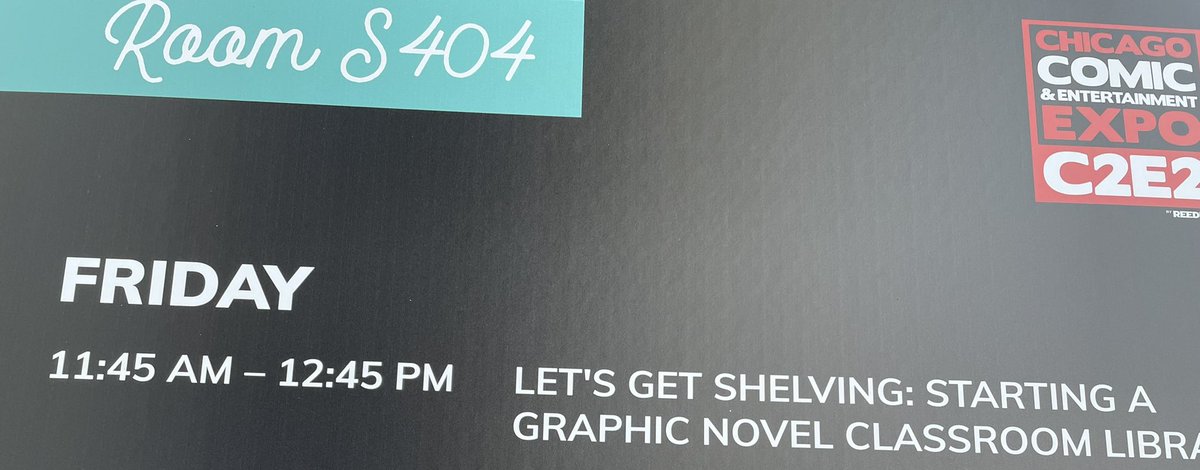 WeAreLitX's tweet photo. Hey @c2e2! Our panel entitled Let’s Get Shelving: Starting a Graphic Novel Classroom Library starts at 11:45 in room S404! Please join us to talk about your favorite comics and even win some for your classroom! @ReadingWithPix #educomix https://t.co/qYaw75X4WF
